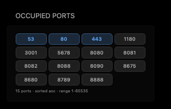 Occupied Ports Widget
